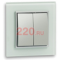 Переключатель двухклавишный, с двух мест (проходной выключатель, схема 6+6) 16 A, 250 B (серебристый металлик) LK60 в каталоге электрики 220.ru, артикул 861303-1
