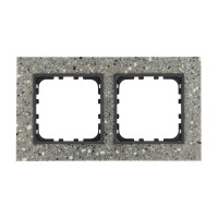 Рамка 2-постовая (двойная) из декоративного камня (серый гранит) LK60 для розеток и выключателей, 163х92х10 мм в каталоге электрики 220.ru, артикул 864279-1