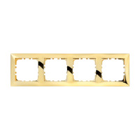 Рамка 4-постовая (золото) LK60 для розеток и выключателей, 295х82х10 мм в каталоге электрики 220.ru, артикул 864416-1