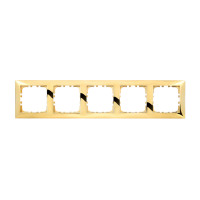 Рамка 5-постовая (золото) LK60 для розеток и выключателей, 366х82х10 мм в каталоге электрики 220.ru, артикул 864516-1