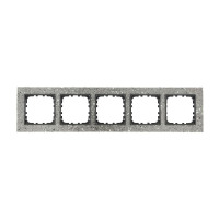 Рамка 5-постовая из декоративного камня (серый гранит) LK60 для розеток и выключателей, 376х92х10 мм в каталоге электрики 220.ru, артикул 864579-1