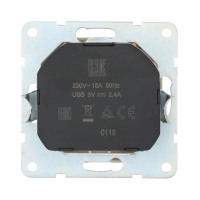 Розетка с з/к +ускоренная зарядка 2х USB (cуммарно 2,4А) бежевая,  LK60 в каталоге электрики 220.ru, артикул 868001-1