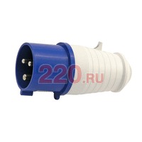 Вилка прямая переносная 2Р+РЕ 32А 220В IP44 в каталоге электрики 220.ru, артикул 87032