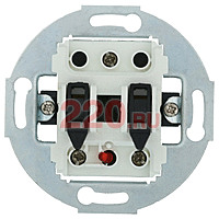 Выключатель двухклавишный (схема 5L) с подсветкой 10 A, 250 B (белый) Vintage в каталоге электрики 220.ru, артикул 881204-1
