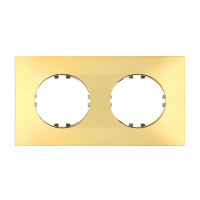 Рамка 2-постовая (двойная) квадрат, цвет золото, Vintage-Quadro, 153х82х10 мм в каталоге электрики 220.ru, артикул 884216-1