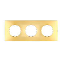 Рамка 3-постовая квадрат (золото) Vintage-Quadro, 224х82х10 мм в каталоге электрики 220.ru, артикул 884316-1