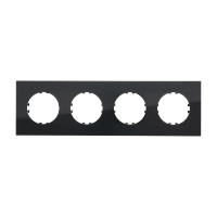Рамка 4-постовая квадрат (черный) Vintage-Quadro, 295х82х10 мм в каталоге электрики 220.ru, артикул 884408-1