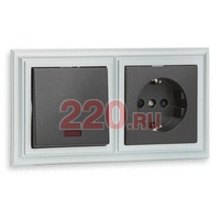 Рамка 2-постовая (двойная) цвет серебристый металлик, CLASSIC, 153х82х10 мм в каталоге электрики 220.ru, артикул 894203-1