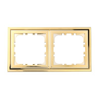 Рамка 2-постовая (двойная) цвет золото, CLASSIC, 153х82х10 мм в каталоге электрики 220.ru, артикул 894216-1