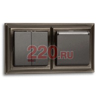 Рамка 2-постовая (двойная) цвет бронза, CLASSIC, 153х82х10 мм в каталоге электрики 220.ru, артикул 894227-1