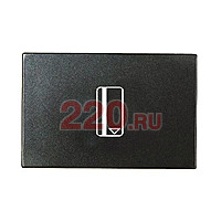 Механизм карточного (54 мм) выключателя с накладкой, 2-модульный, ABB Zenit, цвет антрацит в каталоге электрики 220.ru, артикул AB-N2214.1AN