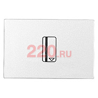 Механизм карточного (54 мм) выключателя с накладкой, 2-модульный, ABB Zenit, цвет альпийский белый в каталоге электрики 220.ru, артикул AB-N2214.1BL