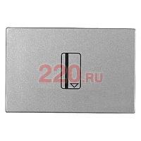 Механизм карточного (54 мм) выключателя с накладкой, 2-модульный, ABB Zenit, цвет серебристый в каталоге электрики 220.ru, артикул AB-N2214.1PL