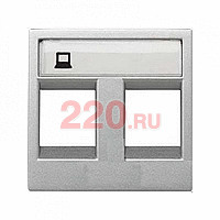 Накладка для 2-х суппортов/разъёмов типа 2017... и/или 2018..., 2-модульная, ABB Zenit, цвет серебристый в каталоге электрики 220.ru, артикул AB-N2218.2PL