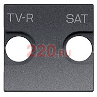 Накладка для TV-R-SAT розетки, 2-модульная, ABB Zenit, цвет антрацит в каталоге электрики 220.ru, артикул AB-N2250.1AN