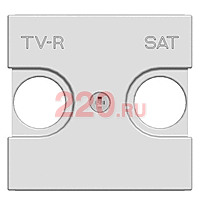 Накладка для TV-R-SAT розетки, 2-модульная, ABB Zenit, цвет альпийский белый в каталоге электрики 220.ru, артикул AB-N2250.1BL