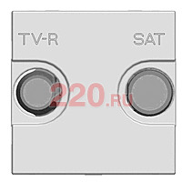 Накладка для TV-R-SAT розетки, 2-модульная, ABB Zenit, цвет серебристый в каталоге электрики 220.ru, артикул AB-N2250.1PL