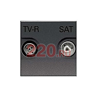 Розетка TV-R-SAT одиночная с накладкой, ABB Zenit, цвет антрацит в каталоге электрики 220.ru, артикул AB-N2251.3AN