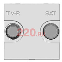 Розетка TV-R-SAT одиночная с накладкой, ABB Zenit, цвет серебристый в каталоге электрики 220.ru, артикул AB-N2251.3PL