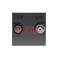 Розетка TV-R-SAT проходная с накладкой, ABB Zenit, цвет антрацит в каталоге электрики 220.ru, артикул AB-N2251.8AN