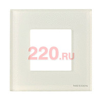 Рамка 1-постовая, 2-модульная, ABB Zenit, стекло белое в каталоге электрики 220.ru, артикул AB-N2271CB