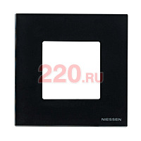 Рамка 1-постовая, 2-модульная, ABB Zenit, стекло чёрное в каталоге электрики 220.ru, артикул AB-N2271CN