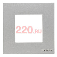 Рамка 1-постовая, 2-модульная, ABB Zenit, цвет серебристый в каталоге электрики 220.ru, артикул AB-N2271PL