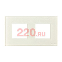 Рамка 2-постовая, ABB Zenit, стекло белое в каталоге электрики 220.ru, артикул AB-N2272CB