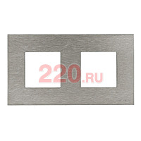 Рамка 2-постовая, ABB Zenit, натуральная сталь в каталоге электрики 220.ru, артикул AB-N2272OX