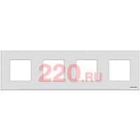 Рамка 4-постовая, базовая, с суппортом, ABB Zenit, цвет альпийский белый в каталоге электрики 220.ru, артикул AB-N2274.1BL