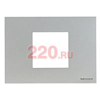 Рамка итальянского стандарта на 2 модуля, ABB Zenit, цвет серебристый в каталоге электрики 220.ru, артикул AB-N2472PL