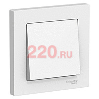 Выключатель 1-клавишный сх.1, 10АХ, в сборе, цвет — белый, SE AtlasDesign в каталоге электрики 220.ru, артикул ATN000112