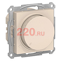 Светорегулятор (диммер) поворотно-нажимной, 630Вт, мех., цвет — бежевый, SE AtlasDesign в каталоге электрики 220.ru, артикул ATN000236