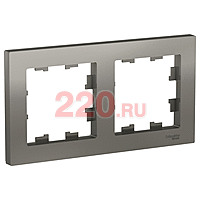 Рамка 2-ая, универсальная, цвет — сталь, SE AtlasDesign в каталоге электрики 220.ru, артикул ATN000902