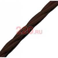 Витой ретро-провод 3*0,75, цвет коричневый в каталоге электрики 220.ru, артикул BN-B1-432-72