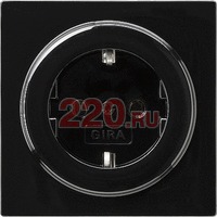 Вставка розетки с заземлением (с з/к) черный, Gira S-Color в каталоге электрики 220.ru, артикул G018847