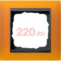 Рамка одинарная матовый янтарь центральная вставка антрацит, Gira System 55 EVENT в каталоге электрики 220.ru, артикул G021114