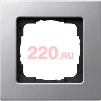 Рамка одинарная алюминий, Gira E22 в каталоге электрики 220.ru, артикул G0211203