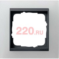Рамка одинарная матовый белый центральная вставка антрацит, Gira System 55 EVENT в каталоге электрики 220.ru, артикул G021124