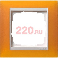 Рамка одинарная матовый янтарь центральная вставка белый, Gira System 55 EVENT в каталоге электрики 220.ru, артикул G021132