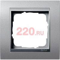 Рамка одинарная алюминий центральная вставка алюминий, Gira System 55 EVENT в каталоге электрики 220.ru, артикул G021136