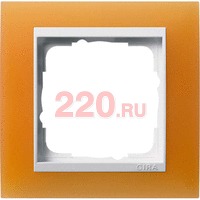 Рамка одинарная вставка белая Event Матовый оранжевый, Gira System 55 EVENT в каталоге электрики 220.ru, артикул G0211397