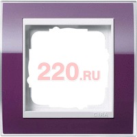 Рамка одинарная темно-фиолетовая глянцевая/вставка белая event clear, Gira System 55 EVENT в каталоге электрики 220.ru, артикул G0211753