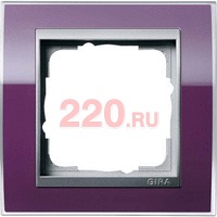 Рамка 1-пост (одинарная) темно-фиолетовая глянцевая/алюминий event, Gira System 55 EVENT в каталоге электрики 220.ru, артикул G0211756