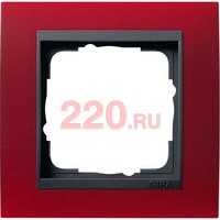 Рамка одинарная матовый красный центральная вставка антрацит, Gira System 55 EVENT в каталоге электрики 220.ru, артикул G021188