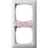 Рамка двойная глянцевый белый, Gira Standart 55 в каталоге электрики 220.ru, артикул G021203