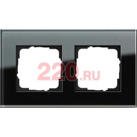 Рамка двойная GIRA Esprit черное стекло, Гира Эсприт в каталоге электрики 220.ru, артикул G021205