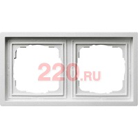 Рамка двойная глянцевый белый, Gira F100 в каталоге электрики 220.ru, артикул G0212112
