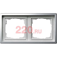 Рамка двойная хром, Gira F100 в каталоге электрики 220.ru, артикул G0212115
