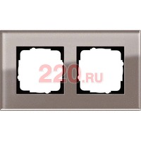 Рамка двойная GIRA Esprit дымчатое стекло, Гира Эсприт в каталоге электрики 220.ru, артикул G0212122